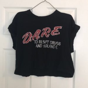 D.A.R.E.  graphic crop tee